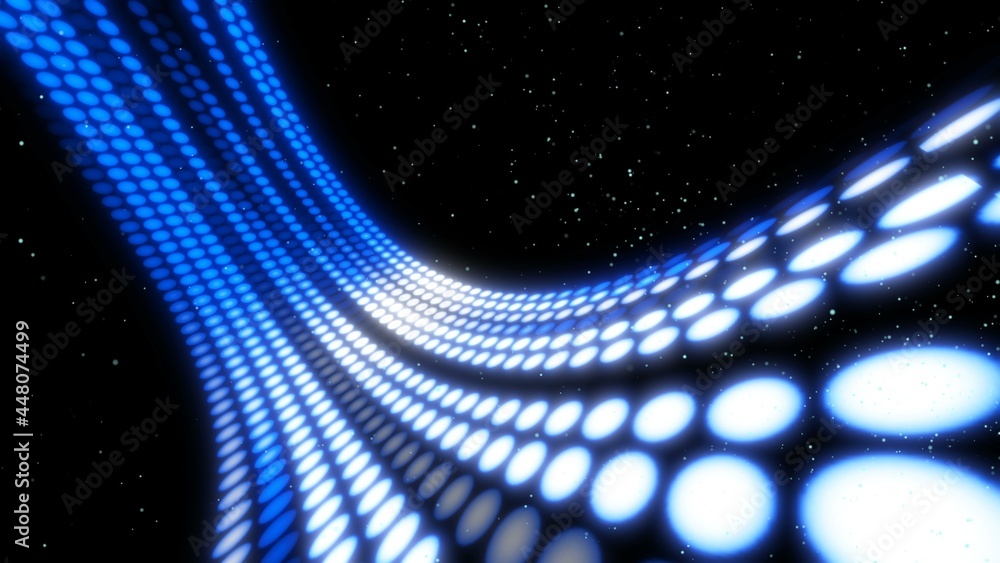 Poster visionary data flow and transfer on cyber space . 3d rendering computer graphic .