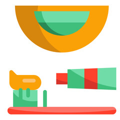 toothbrush flat icon