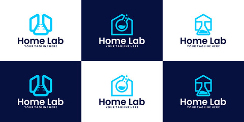 research laboratory home logo design inspiration collection