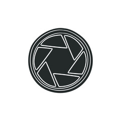 Photography Shutter Icon Silhouette Illustration. Camera Aperture Vector Graphic Pictogram Symbol Clip Art. Doodle Sketch Black Sign.