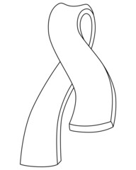 Scarf - Vector Linear Picture for Coloring or Icon. Outline. A scarf is an element for a coloring book, logo or pictogram.
