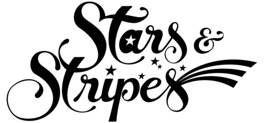 Stars & Stripes - custom calligraphy text