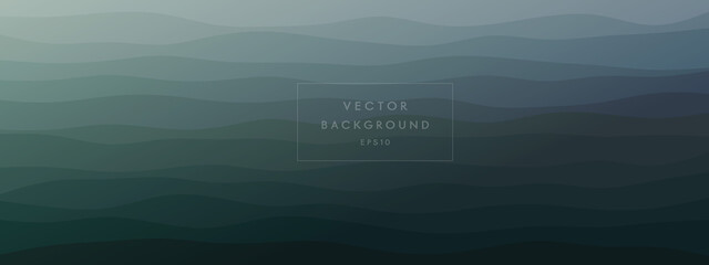 abstract wavy lines geometric trendy gradient background natural dark green combined color. Modern template for poster business card landing page website. vector illustration eps 10