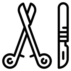 scalpel line icon