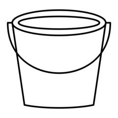 Vector Bucket Outline Icon Design