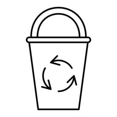 Vector Dustbin Outline Icon Design