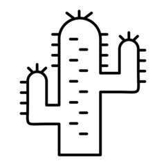 Vector Cactus Outline Icon Design