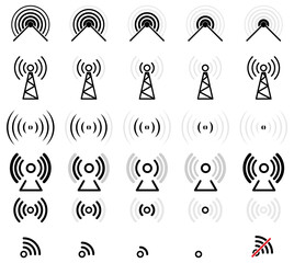 Big set wireless and wifi icons. Best collection. Vector Illustration