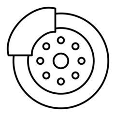 Vector Brake Disc Outline Icon Design