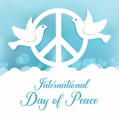 International day of Peace is observed every year on September 21, it is a concept of societal friendship and harmony in the absence of hostility and violence. Vector illustration