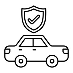  Vector Car Insurance Outline Icon Design