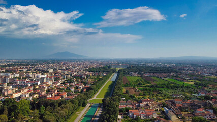 Caserta, Italy. Aerial view of the city from the famous Reggia. - obrazy, fototapety, plakaty
