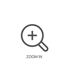 Zoom in simple vector icon. Magnify symbol