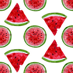 seamless pattern of watermelon slices