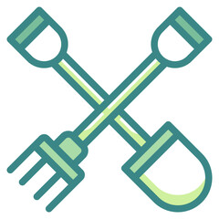 farming tool blue line icon