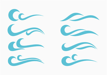 Set of waves vector illustration