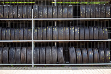 Tires stored in the vulcanization service.