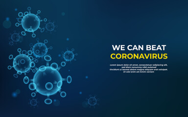 coronavirus background disease. medical healthcare and research global pandemic. we can beat covid-19.