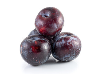 fresh plum fruit cutout. isolated plum fruit on white background. organic fruit plum damson...