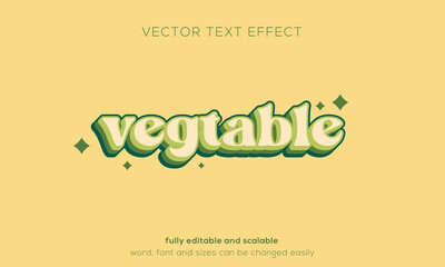 vegtable vector text effect, font style simple retro.