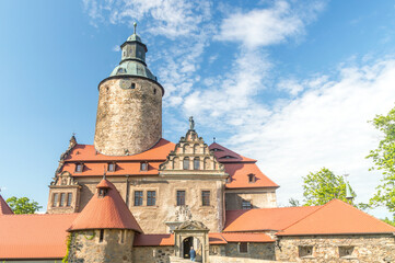 Fototapeta na wymiar The main part of the Czocha Castle.