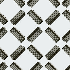 Barbershop background, seamless pattern with comb