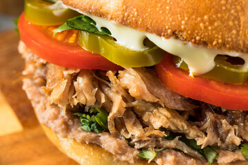 Homemade Mexican Pork Torta Sandwich