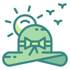 summer blue line icon