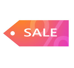 The symbol of the sale. An arrow with the inscription sale on a white isolated background. Illustration.