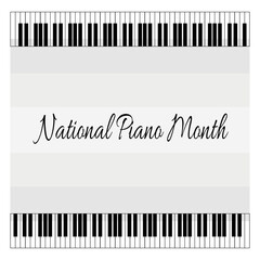 Fototapeta premium National Piano Month, poster idea using black and white musical keys design