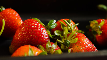 beautiful juicy red strawberries