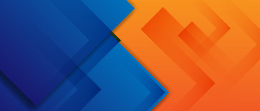 abstract blue orange background with realistic papercut