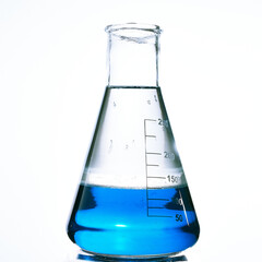 Glass flask with a chemical reagent.