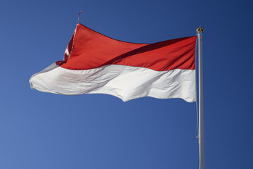 Fototapeta na wymiar Flag of the Principality of Monaco