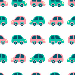Seamless pattern with cars. Vector illustration