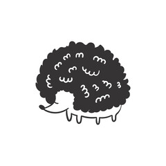 Hand drawn autumn hedgehog doodle colorless illustrations. Сute vector objects. Illustrations for poster, background or card.