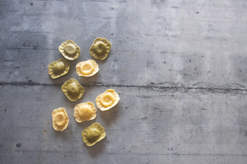 Raw ricotta tortelloni