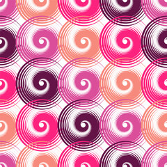 Spiral swirls complicated seamless pattern vector design.