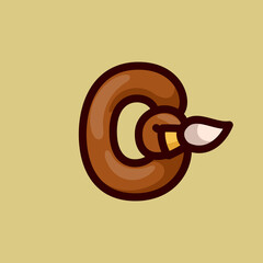 Number zero logo made of a paint brush.