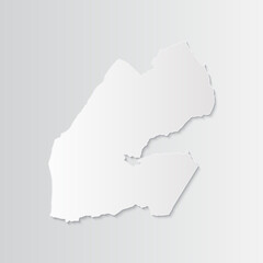 Djibouti map paper on a gray background. Vector illustration eps10