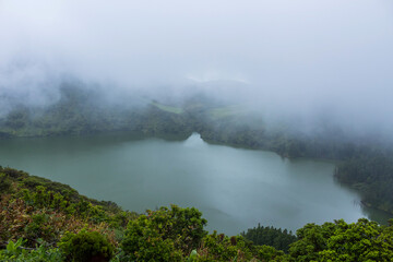 Fototapeta na wymiar Deep lake in Flores Island