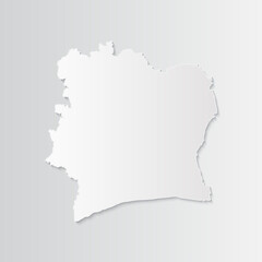 Ivory Coast map paper on a gray background. Vector illustration eps10