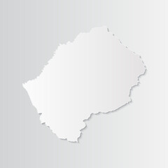 Lesotho map paper on a gray background. Vector illustration eps10