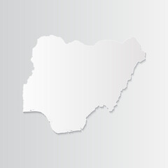 Nigeria map paper on a gray background. Vector illustration eps10