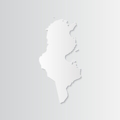 Tunisia map paper on a gray background. Vector illustration eps10