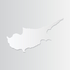 Cyprus map paper on a gray background. Vector illustration eps10