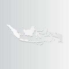 Indonesia map paper on a gray background. Vector illustration eps10