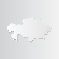 Kazakhstan map paper on a gray background. Vector illustration eps10