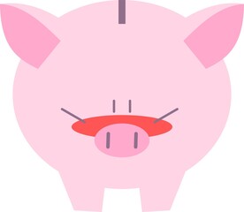 怒った表情のブタの貯金箱