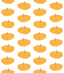 Vector seamless pattern of colored hand drawn doodle sketch squash patison isolated on white background